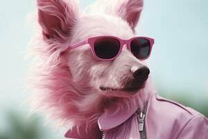 AI generated Pink colored dog. AI Generated photo