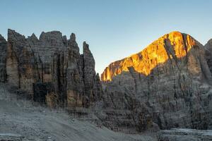 Brenta Dolomites in sunrise light, Italy, Europe photo