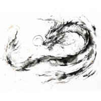 AI generated Year of the Dragon 2024 Elegant New Year's Set with Gold Accents Dragon, Ink Brush Writing, and Intricate Dragon Illustrations. png