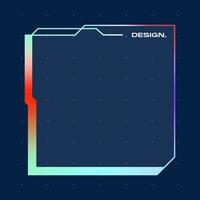 Futuristic square gradient background. Pop up window vector illustration.