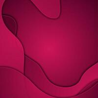 Bright pink papercut style waves abstract background vector