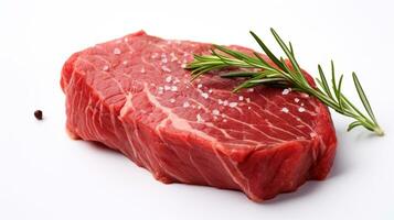 AI generated Fillet Steak Beef Meat on White Background. Food, Protein, Ranch, Farm photo