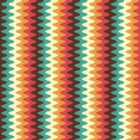 Retro striped wavy seamlepattern. 70s style abstract psychedelic waves flowing simple design. summer wavy stripes childish fabric print. Geometric texture. Vector illustration.