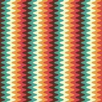 Retro striped wavy seamlepattern. 70s style abstract psychedelic waves flowing simple design. summer wavy stripes childish fabric print. Geometric texture. Vector illustration.