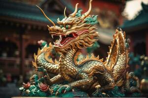 AI generated Chinese dragon. A symbol of luck and prosperity during Chinese New Year celebrations. photo