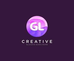 GL initial logo With Colorful Circle template vector. vector