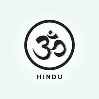 hinduism religion symbol logo vector illustration