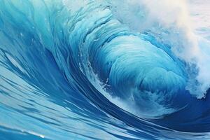 AI generated Sea wave for surfing on water surface photo