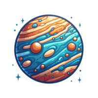 AI generated planet earth and space - planet cartoon on transparent background png