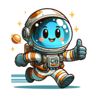 AI generated spaceship rocket illustration and astronaut - astronaut cartoon on transparent background png