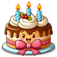 AI generated cartoon birthday cake transparent background png