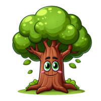 AI generated cartoon illustration of a tree png