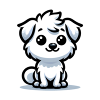 AI generated cartoon dog on transparent background png