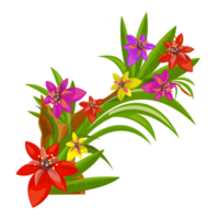 PNG - Exotic Flowers Decoration PNG