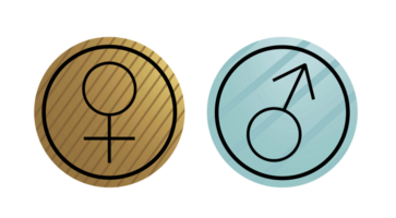 male and female icon symbol in diagonal background png