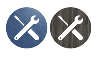 set of tools icon with texture background png