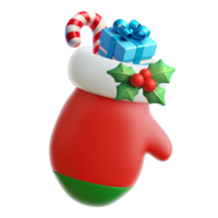 Kerstmis handschoen 3d icoon illustratie png