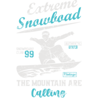 Extreme snowboard the mountain are calling t shirt design. Skiing snowboarding vintage t shirt design png