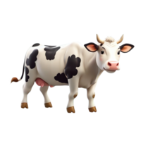 AI generated 3d cute cow png