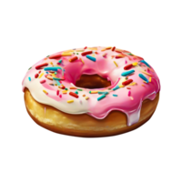 AI generated Pink Donut isolated png