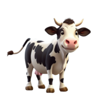 AI generated 3d cute cow png