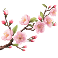ai generado rosado flor primavera rama png