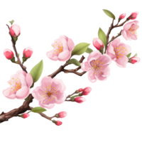 AI generated Pink Flower Spring Branch png