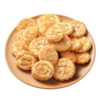 AI generated Plate of mooncakes png