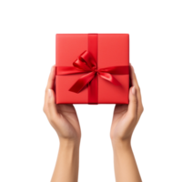 ai generiert Hand halten Geschenk Box png