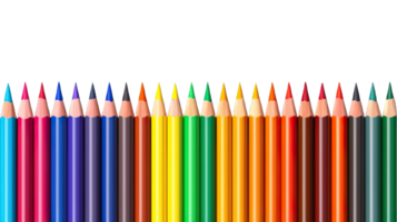 AI generated Collection of PNG. Back to school. Crayons - colorful pencil set loosely arranged on isolated on a transparent background. png