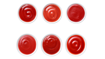 AI generated Collection of PNG. Ketchup bowls isolated on a transparent background. png