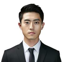 AI generated potrait of a businessman isolated white photo