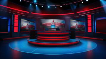 AI generated telenews news studio photo