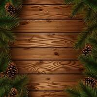 AI generated christmas background with pine tree branches photo