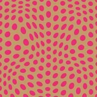 modern simple abstract seamlees pink color polka dot wavy distort pattern on cream color background vector