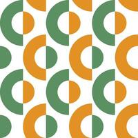 Green and orange colors Geometric ethnic pattern on white background. vector
