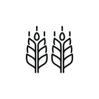 Wheat line icon isolated on white background vector