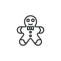 Gingerbread man line icon isolated on white background vector