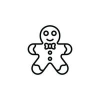 Gingerbread man line icon isolated on white background vector