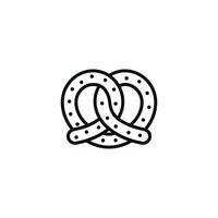 Pretzel line icon isolated on white background vector