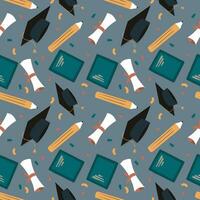 Hand drawn end of school seamless pattern. vector