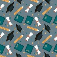 Hand drawn end of school seamless pattern. vector