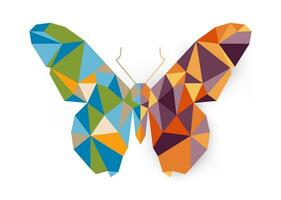 Natural Dabble Color Polygonal Butterfly Design vector