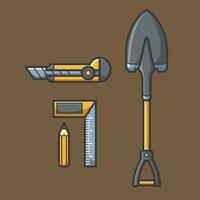 Carpentry tools vector design art for house woodworking and construction