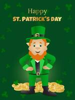 realistic postcard, template for st. patrick's day vector