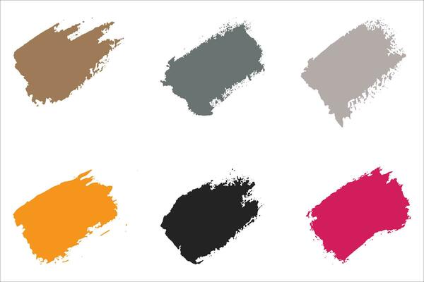Colorful brush strokes, dirty brush effect, grungy brush stroke set