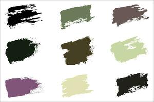 Colorful brush strokes, dirty brush effect, grungy brush stroke set vector