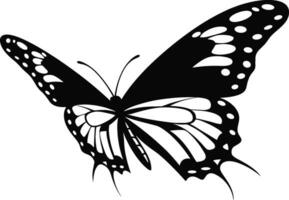 AI generated Monarch butterfly silhouette, side view. Vector illustration isolated on white background. AI generated illustration.