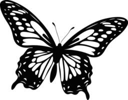 AI generated Monarch butterfly silhouette, side view. Vector illustration isolated on white background. AI generated illustration.