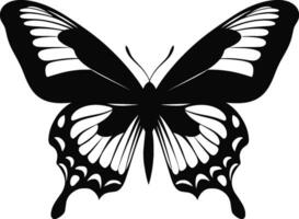 AI generated Monarch butterfly silhouette, side view. Vector illustration isolated on white background. AI generated illustration.